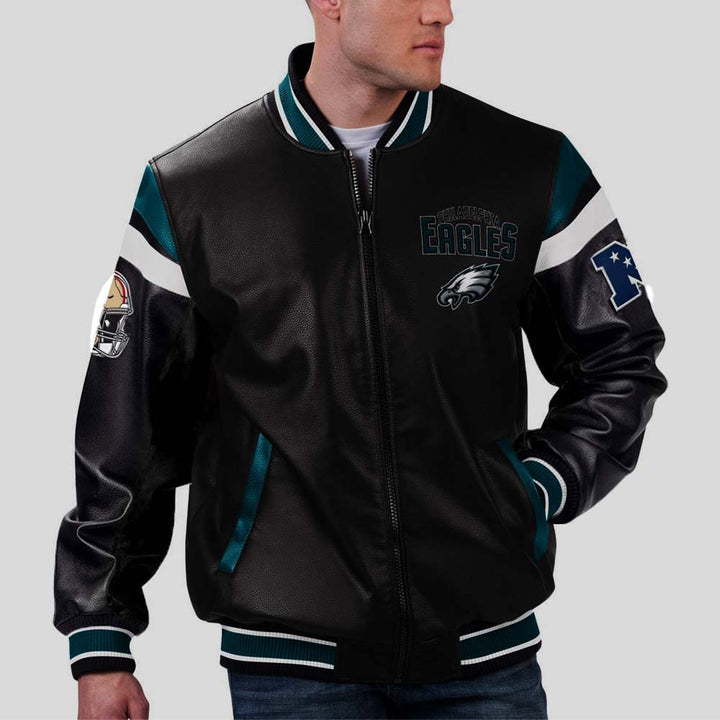 National Football League Philadelphia Eagles leather jacket for men and women