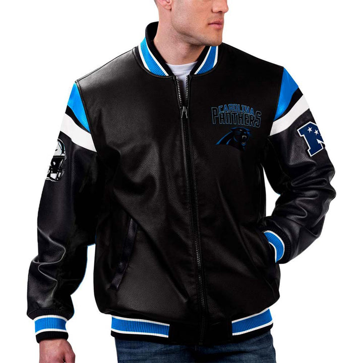 National Football League Carolina Panthers leather jacket for men and women