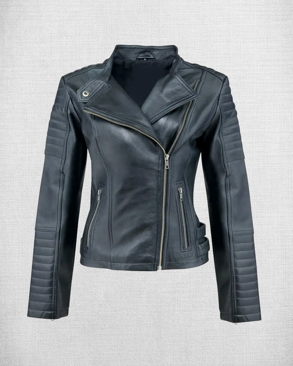 Buy Women Black Trending Leather Jacket