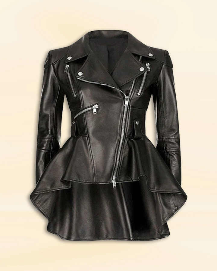 Black leather jacket for women in USA market