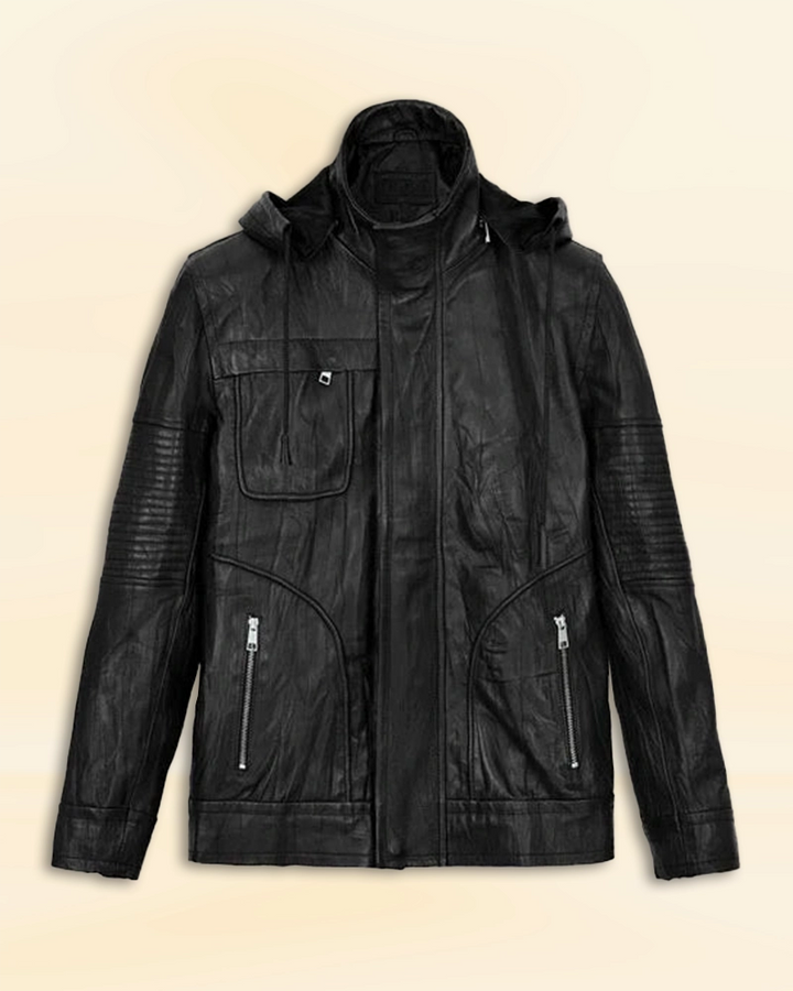 Tom Cruise's Ghost Protocol black hoodie leather jacket is the perfect mix of comfort and fashion in USA market