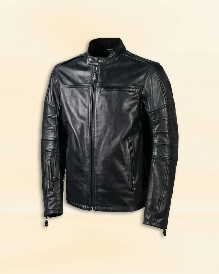 Experience ultimate comfort and fashion with this men's leather jacket, perfect for any occasion as seen on Ronin in German market