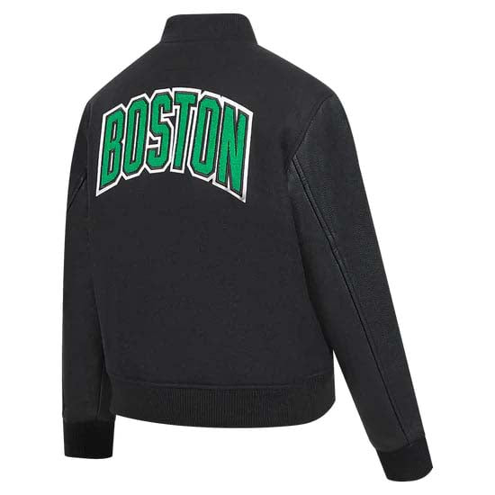 Classic Boston Celtics wool varsity jacket for women in USA