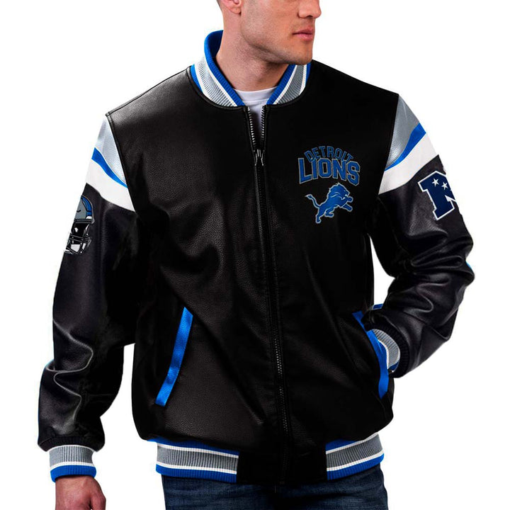 National Football League Detroit Lions leather jacket for men and women