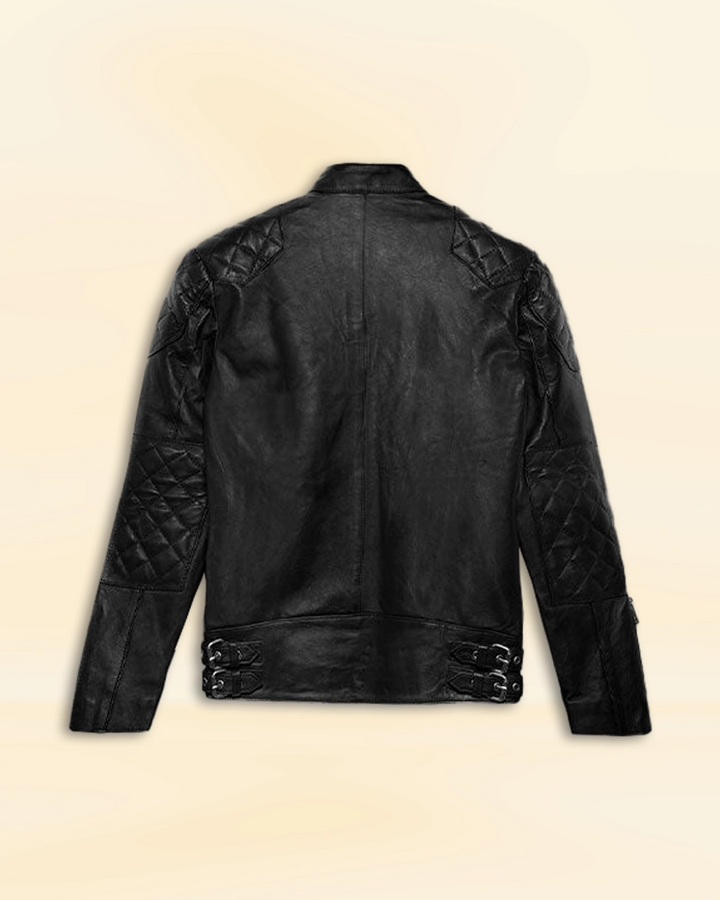 Black Stylish Leather Jacket Worn By David Beckham - Elevate your style with this sleek and fashionable black leather jacket, inspired by the legendary David Beckham. in American style