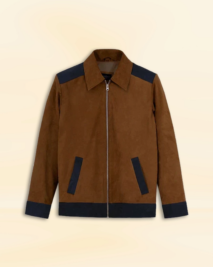Stylish Brown Leather Jacket Worn By Cristiano Ronaldo - Embrace a sleek and fashionable look with this stylish brown leather jacket, inspired by the iconic Cristiano Ronaldo. in American style