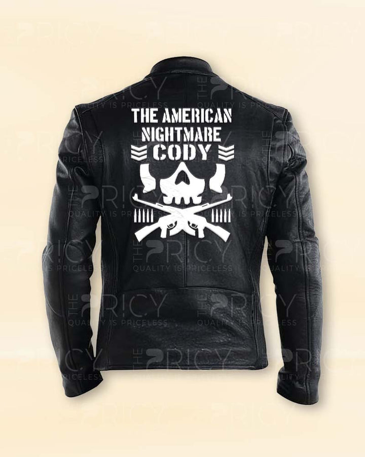 Leather jacket adding flair to Cody Rhodes' style in American style