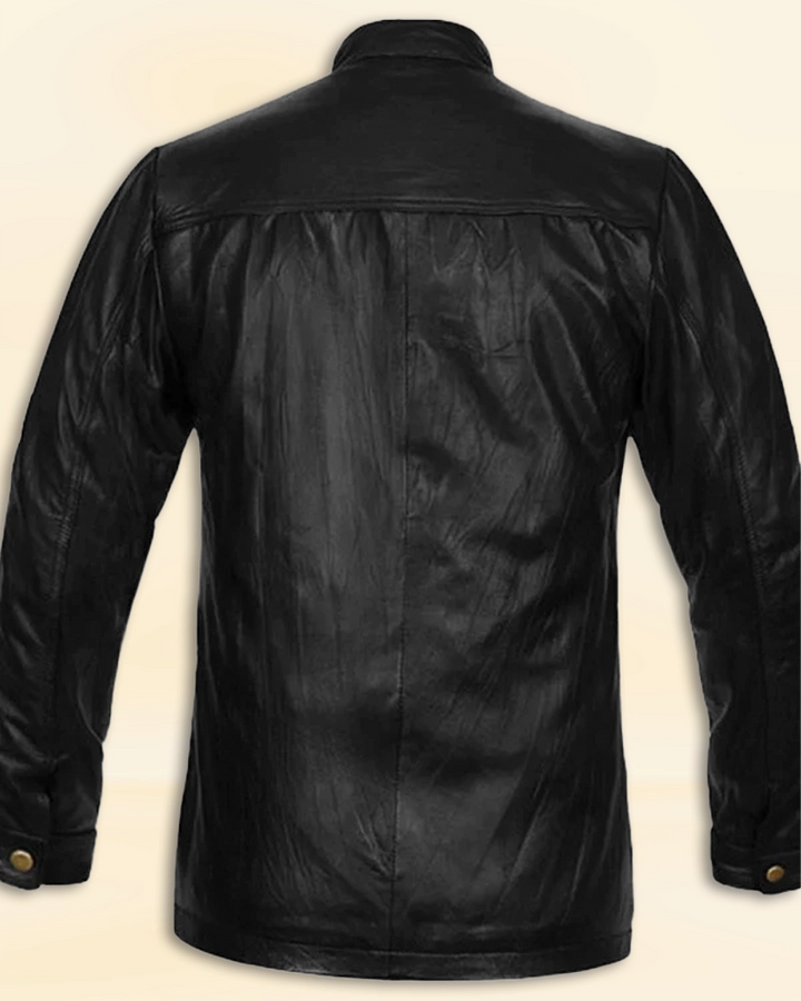 Stylish and sophisticated leather jacket inspired by Zac Efron's look in American style