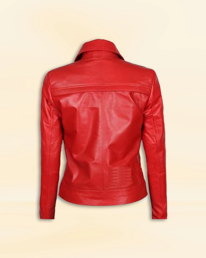 Once Upon a Time Emma Swan Red Leather Jacket - Channel your inner fairytale heroine with this vibrant red leather jacket, as seen on the character Emma Swan. in American style