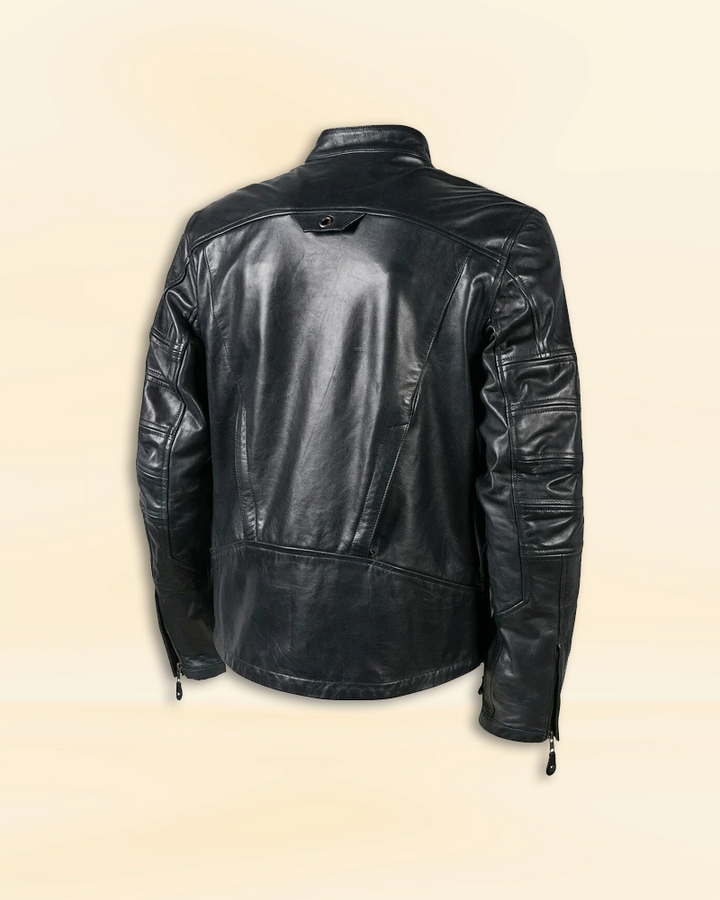 Upgrade your outerwear collection with this versatile and elegant men's style leather jacket worn by Ronin in France style