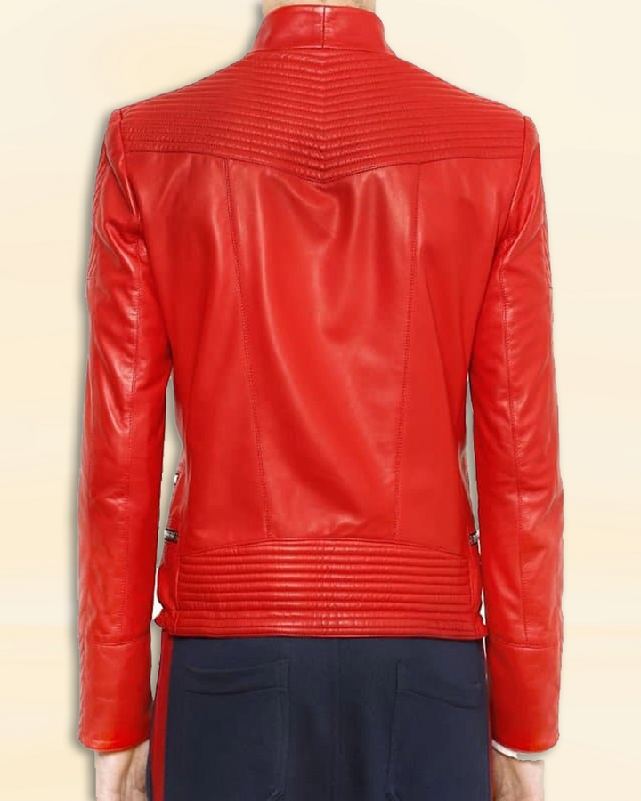 Red leather jacket on Justin Bieber: a timeless style statement in UK market