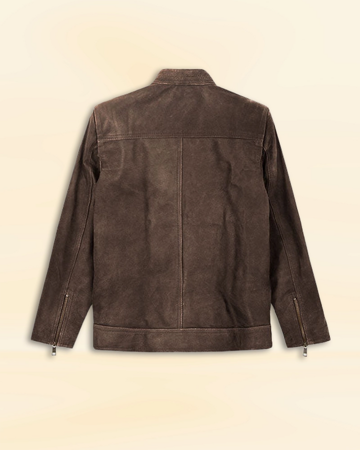 Rampage Brown Leather Jacket Worn by Dwayne Johnson - Channel your inner action hero with this stylish brown leather jacket, as seen on the legendary Dwayne Johnson. in American style