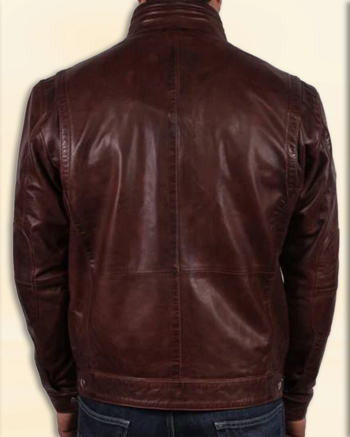 Make a statement with this classic Dark Brown Stylish Leather Jacket, worn by Mark Valley in German market