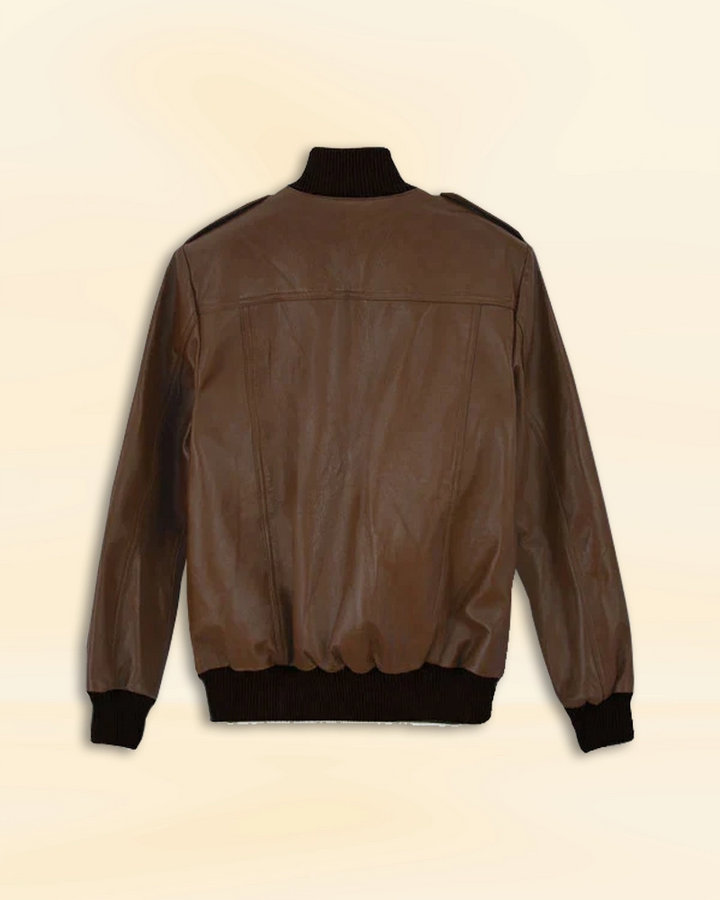 Sophisticated leather jacket worn by Ronaldo in UK market