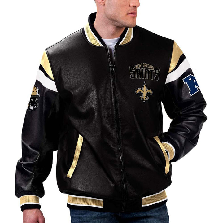 National Football League Orleans Saints leather jacket for men and women