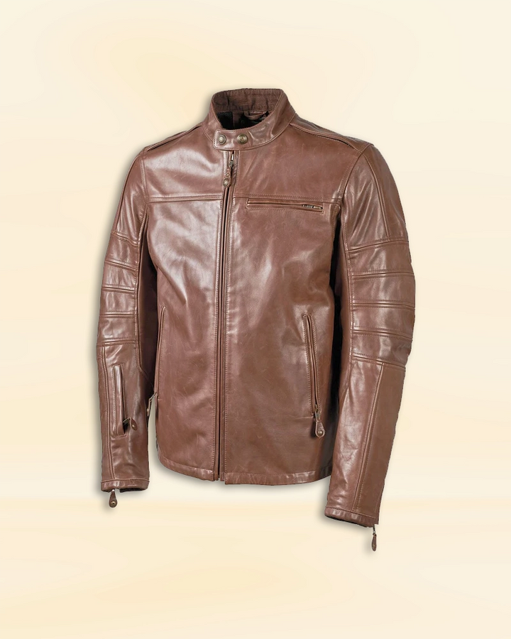 Add a touch of sophistication to your wardrobe with this sleek and fashionable men's leather jacket inspired by Ronin in American market