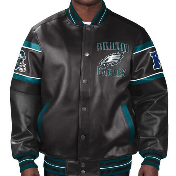 NFL Philadelphia Eagles Multicolor Leather Jacket by TP
