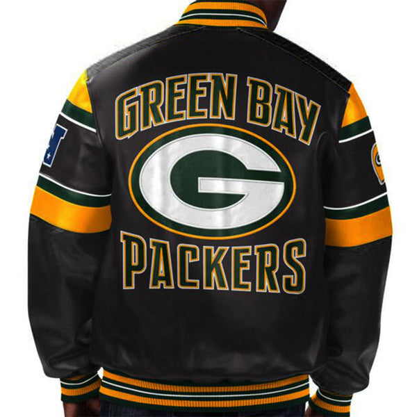 NFL Green Bay Packers Leather Varsity Jacket