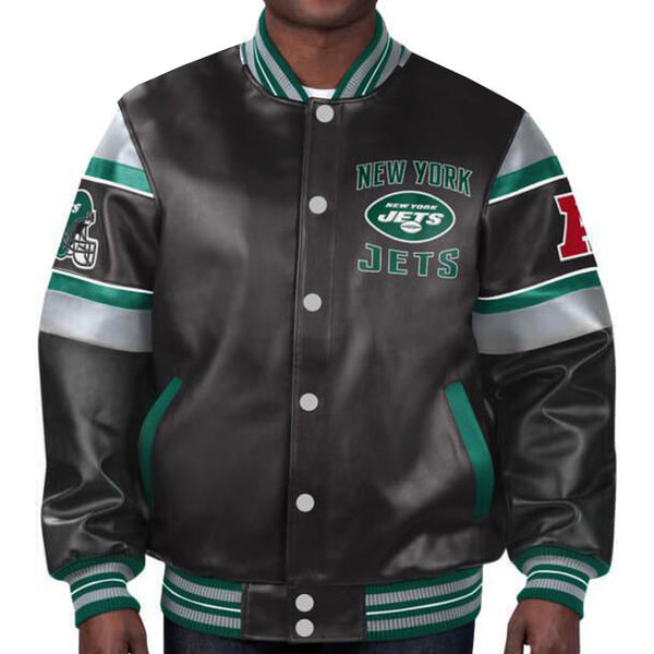 NFL New York Jets Multi Leather Jacket by TP
