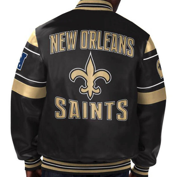 Premium leather New Orleans Saints fan jacket in France style