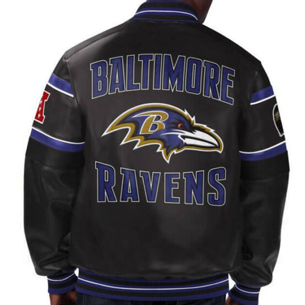 NFL Baltimore Ravens Multicolor Leather Jacket by TP