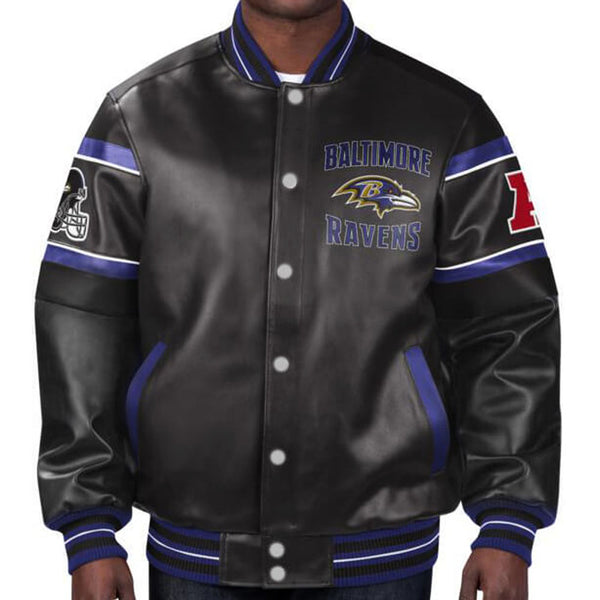NFL Baltimore Ravens Multicolor Leather Jacket by TP