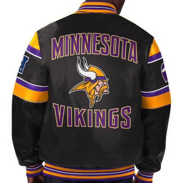 NFL Minnesota Vikings Multicolor Leather Jacket by TP