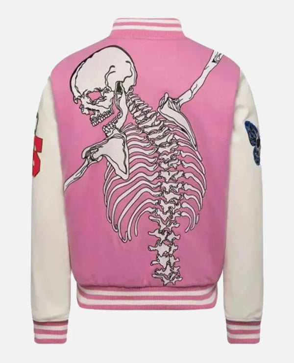 Men's Skull Pink Varsity Jacket
