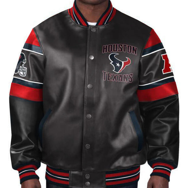 NFL Houston Texans Multicolor Leather Jacket by TP
