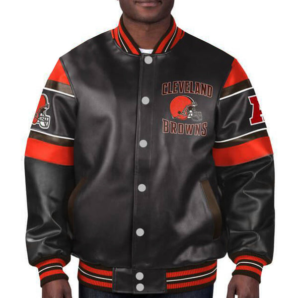 NFL Multi Cleveland Browns Leather Jacket by TP