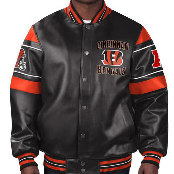 NFL Cincinnati Bengals Multicolor Leather Jacket by TP