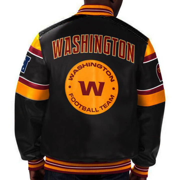 Premium leather Washington Football Team fan jacket in France style