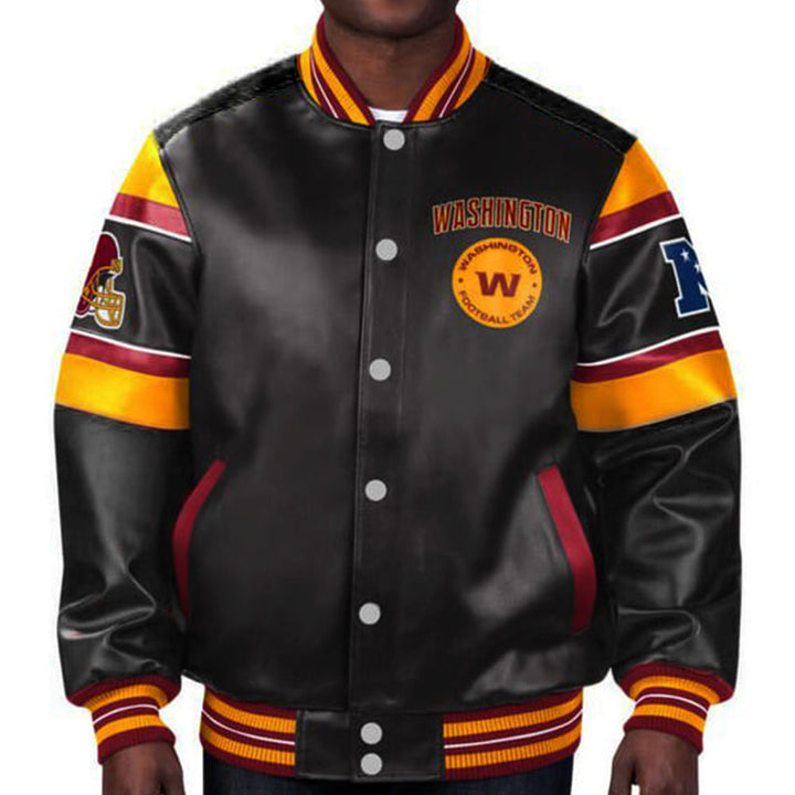 Washington Football Team multi-color leather jacket with team emblem in USA