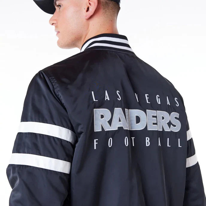 Durable Las Vegas Raiders Black Bomber Jacket for Outdoor Wear in United state market