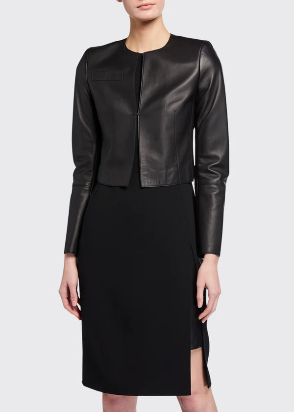 Buy Hasso Cropped Napa Leather Jacket