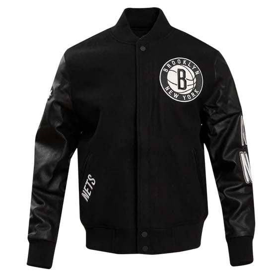 Classic Brooklyn Nets wool varsity jacket for women in USA