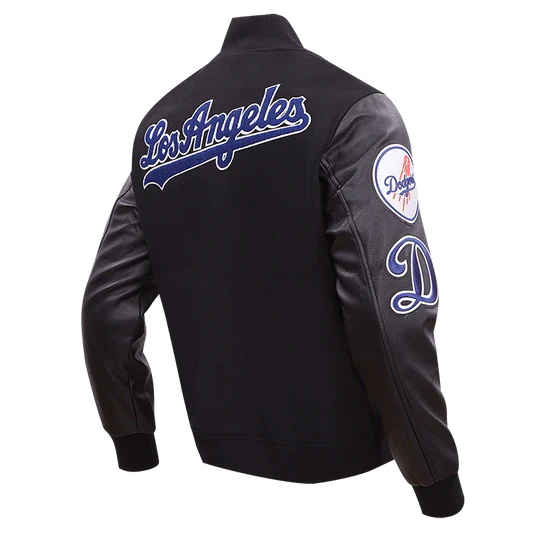 Men’s wool varsity jacket with Los Angeles Dodgers classic logo in USA