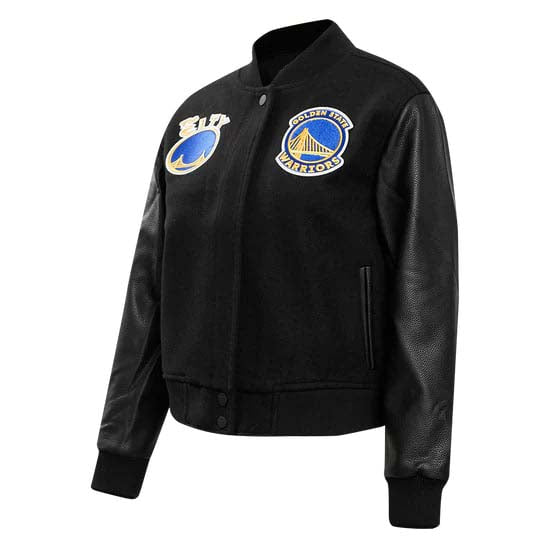 NBA Golden State Warriors women’s varsity jacket, classic wool design n USA