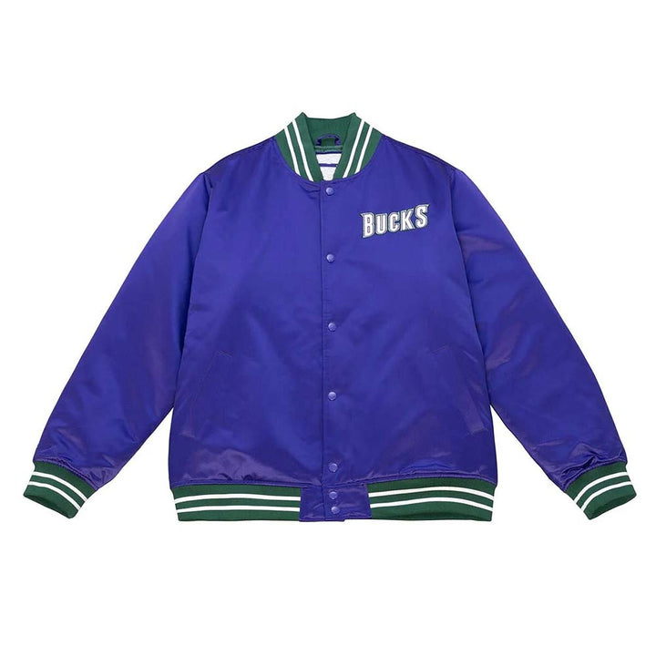 Stylish Milwaukee Bucks satin jacket perfect for basketball fans in American Market