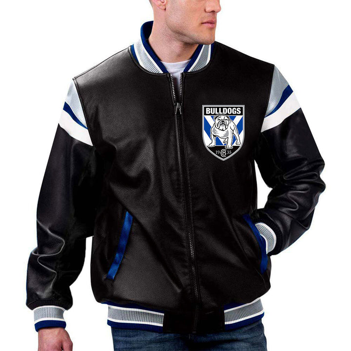 Men's and Women's NRL Canterbury-Bankstown Leather Jacket in France style