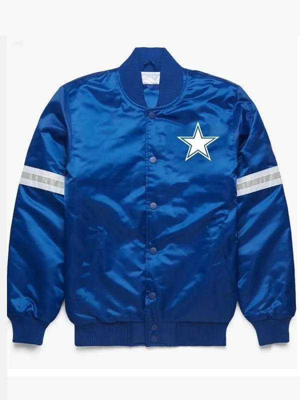 Buy Dallas Cowboys Blue Satin Jacket