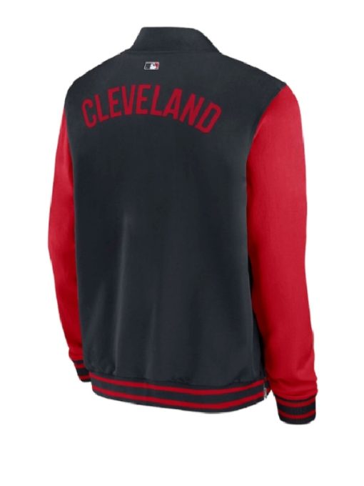 Navy and red jacket with 'Cleveland' text on a white background