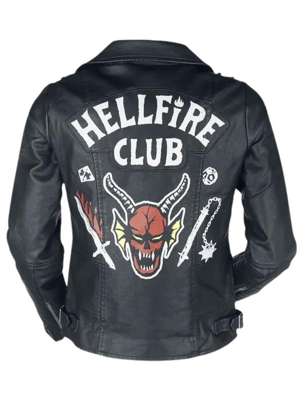 Hellfire Club Unisex Black Leather Jacket