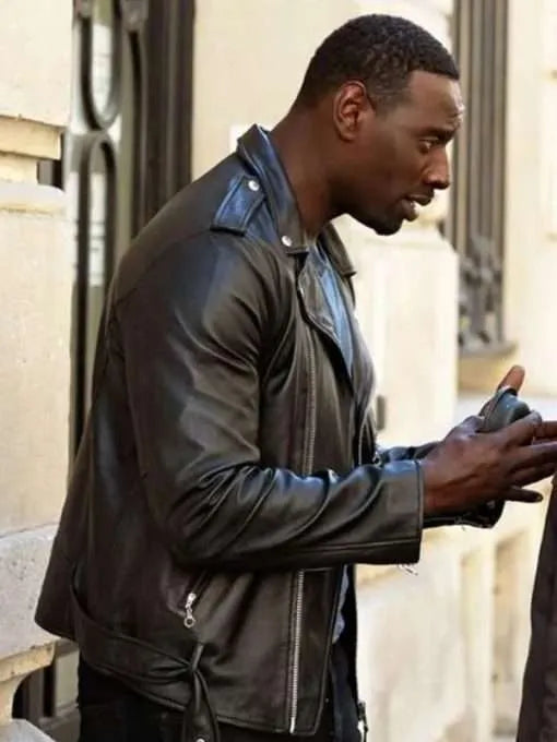 Lupin S03 Omar Sy Black Leather Jacket in USA