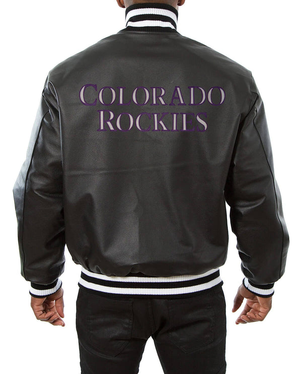 MLB Colorado Rockies Black Leather Jacket by TP