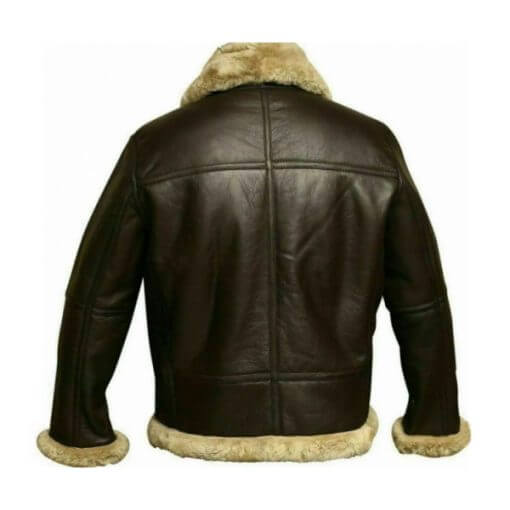 Side View of Men's FUR Aviator Pilot Bomber Jacket in France style