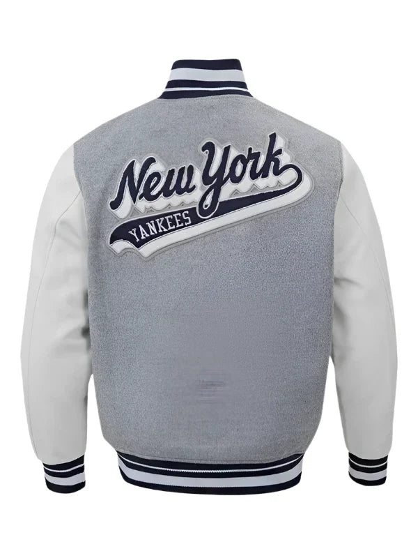 Back View Varsity Yankees New York Wool Jacket