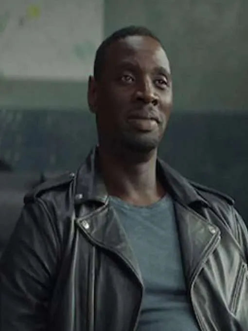 Lupin S03 Omar Sy Black Leather Jacket in American Style