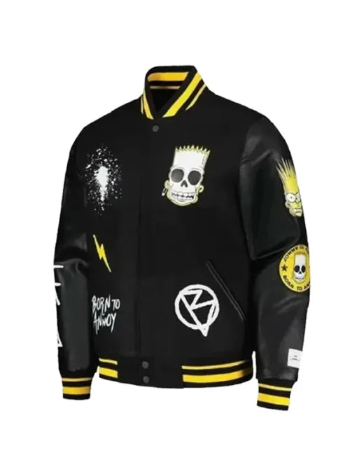 Men’s Simpsons Black Varsity Jacket