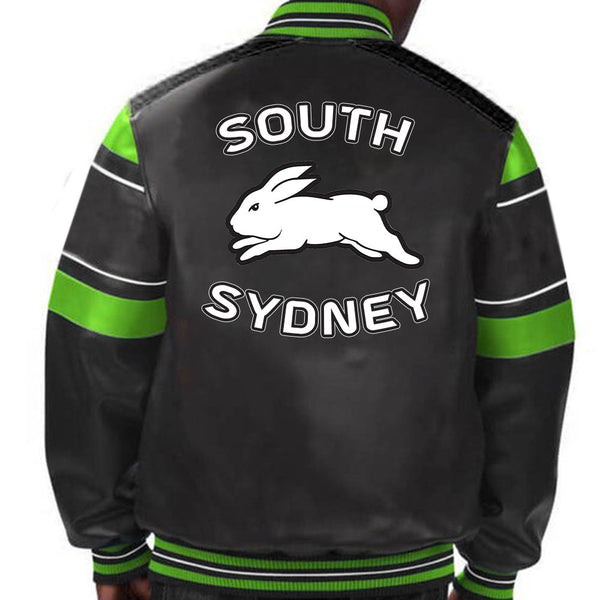 South Sydney Rabbitohs NRL leather jacket in USA